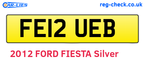 FE12UEB are the vehicle registration plates.