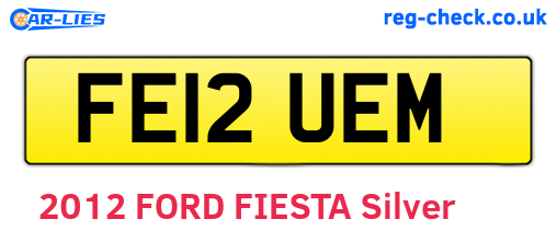 FE12UEM are the vehicle registration plates.