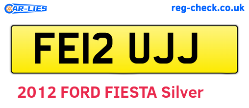 FE12UJJ are the vehicle registration plates.