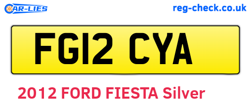 FG12CYA are the vehicle registration plates.