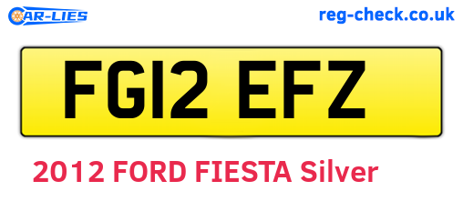 FG12EFZ are the vehicle registration plates.