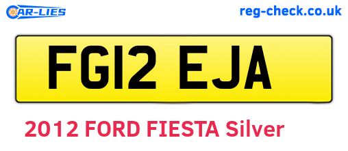 FG12EJA are the vehicle registration plates.