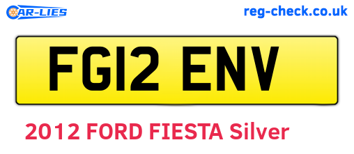 FG12ENV are the vehicle registration plates.