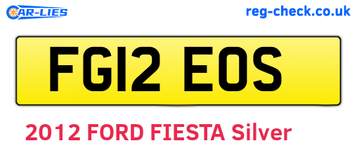 FG12EOS are the vehicle registration plates.
