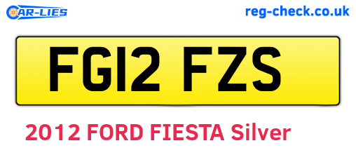FG12FZS are the vehicle registration plates.