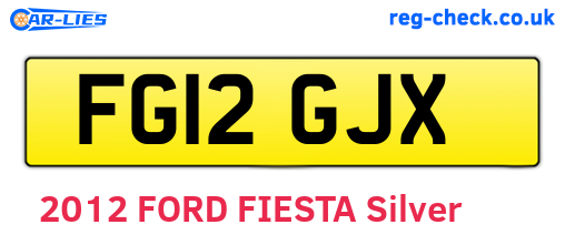 FG12GJX are the vehicle registration plates.