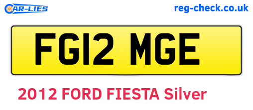 FG12MGE are the vehicle registration plates.