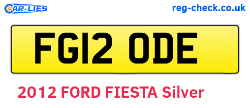 FG12ODE are the vehicle registration plates.