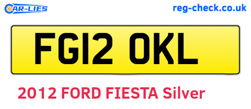 FG12OKL are the vehicle registration plates.