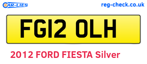 FG12OLH are the vehicle registration plates.