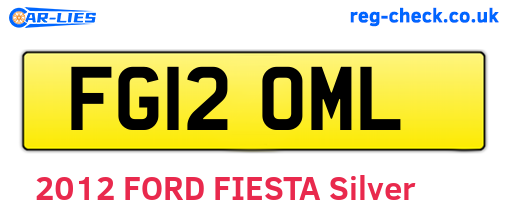 FG12OML are the vehicle registration plates.