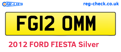 FG12OMM are the vehicle registration plates.