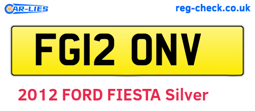 FG12ONV are the vehicle registration plates.