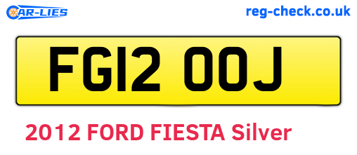 FG12OOJ are the vehicle registration plates.
