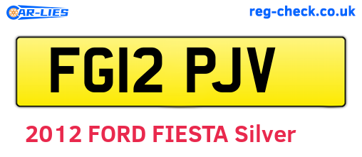 FG12PJV are the vehicle registration plates.