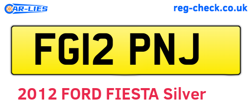 FG12PNJ are the vehicle registration plates.