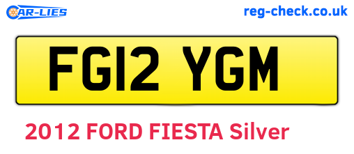 FG12YGM are the vehicle registration plates.
