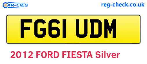FG61UDM are the vehicle registration plates.