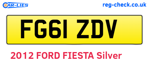 FG61ZDV are the vehicle registration plates.