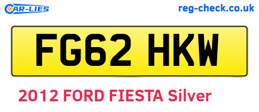 FG62HKW are the vehicle registration plates.