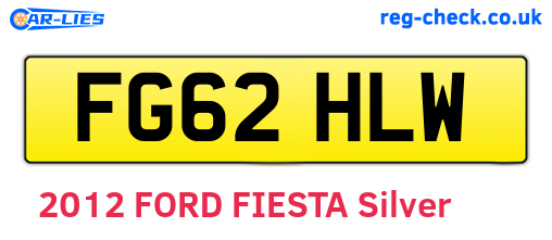 FG62HLW are the vehicle registration plates.