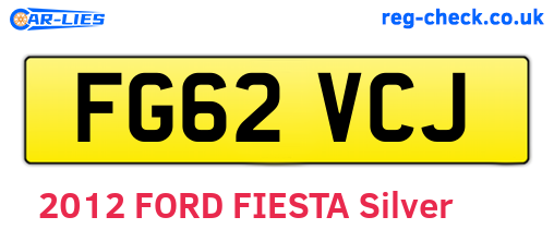 FG62VCJ are the vehicle registration plates.