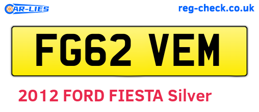FG62VEM are the vehicle registration plates.