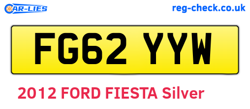 FG62YYW are the vehicle registration plates.