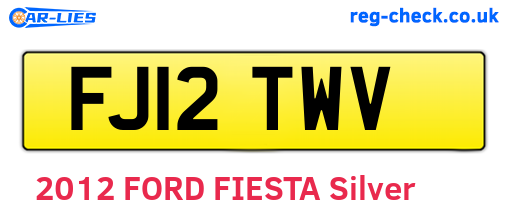 FJ12TWV are the vehicle registration plates.