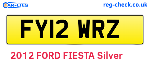 FY12WRZ are the vehicle registration plates.