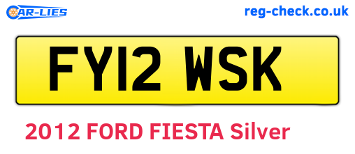 FY12WSK are the vehicle registration plates.