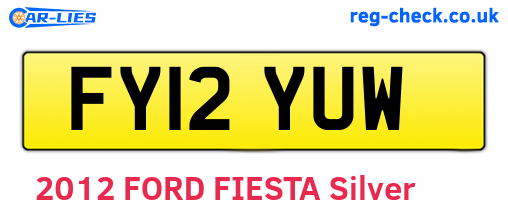 FY12YUW are the vehicle registration plates.