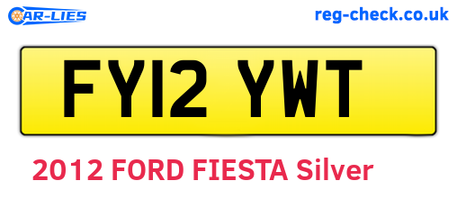FY12YWT are the vehicle registration plates.