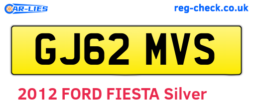 GJ62MVS are the vehicle registration plates.