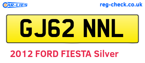 GJ62NNL are the vehicle registration plates.