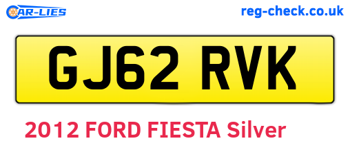 GJ62RVK are the vehicle registration plates.