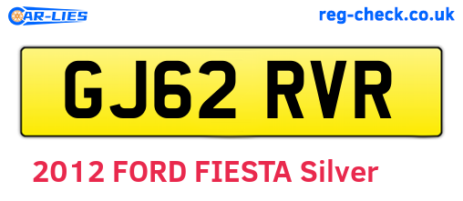 GJ62RVR are the vehicle registration plates.