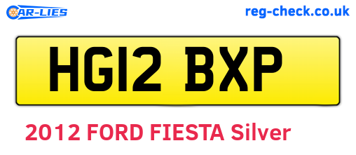 HG12BXP are the vehicle registration plates.