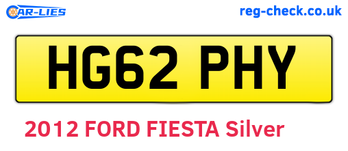 HG62PHY are the vehicle registration plates.