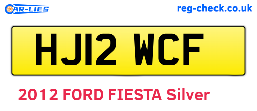 HJ12WCF are the vehicle registration plates.