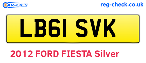 LB61SVK are the vehicle registration plates.