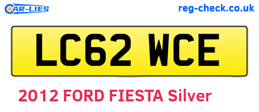 LC62WCE are the vehicle registration plates.