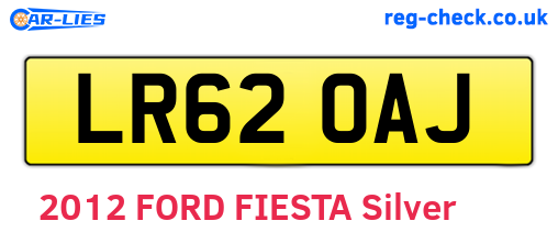 LR62OAJ are the vehicle registration plates.