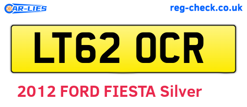 LT62OCR are the vehicle registration plates.