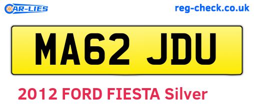 MA62JDU are the vehicle registration plates.