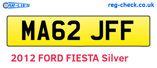 MA62JFF are the vehicle registration plates.