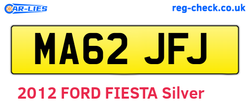 MA62JFJ are the vehicle registration plates.