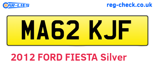 MA62KJF are the vehicle registration plates.