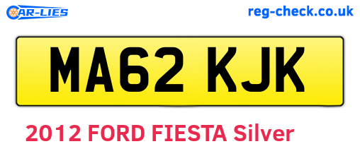 MA62KJK are the vehicle registration plates.