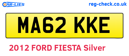 MA62KKE are the vehicle registration plates.